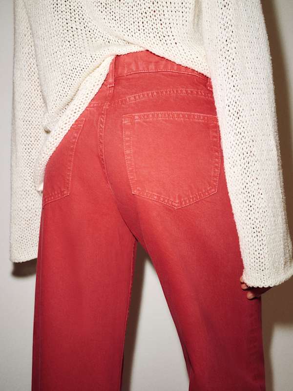 Cary Low Rise Slouchy Wide Leg Jeans - Lipstick