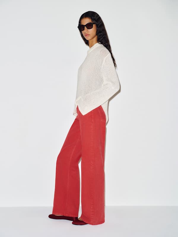 Cary Low Rise Slouchy Wide Leg Jeans - Lipstick