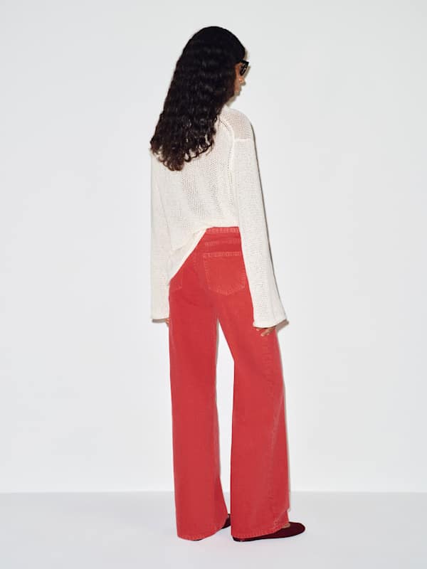 Cary Low Rise Slouchy Wide Leg Jeans - Lipstick