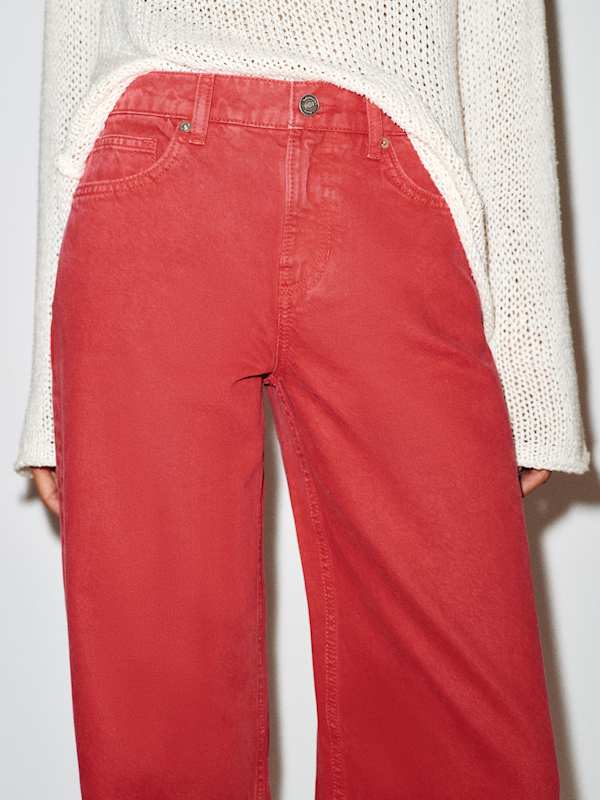 Cary Low Rise Slouchy Wide Leg Jeans - Lipstick