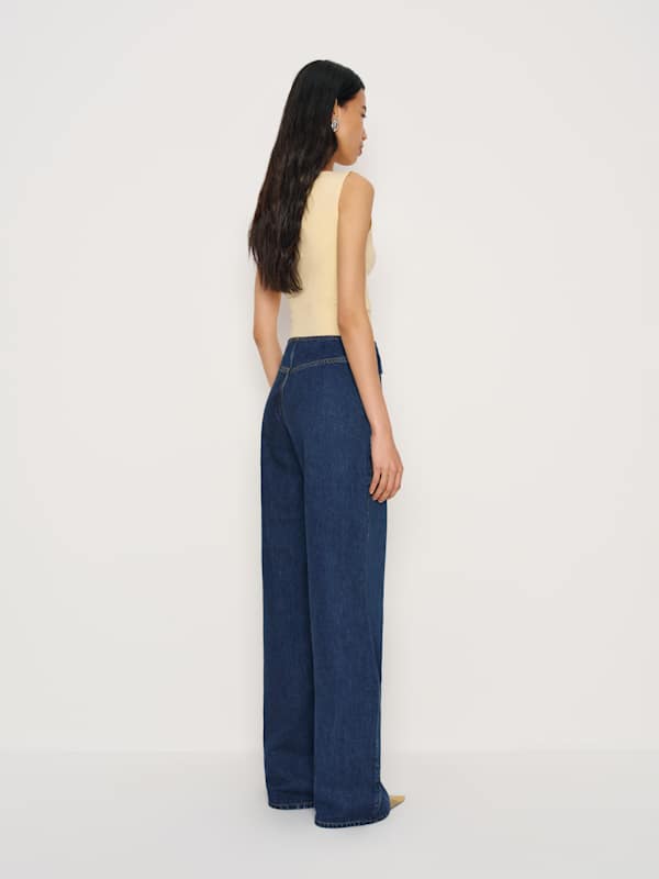 Cary Low Rise Slouchy Wide Leg Jeans - Melville Belted