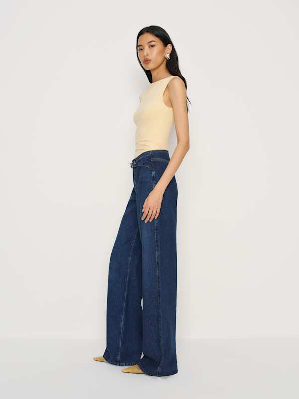 Cary Low Rise Slouchy Wide Leg Jeans - Melville Belted
