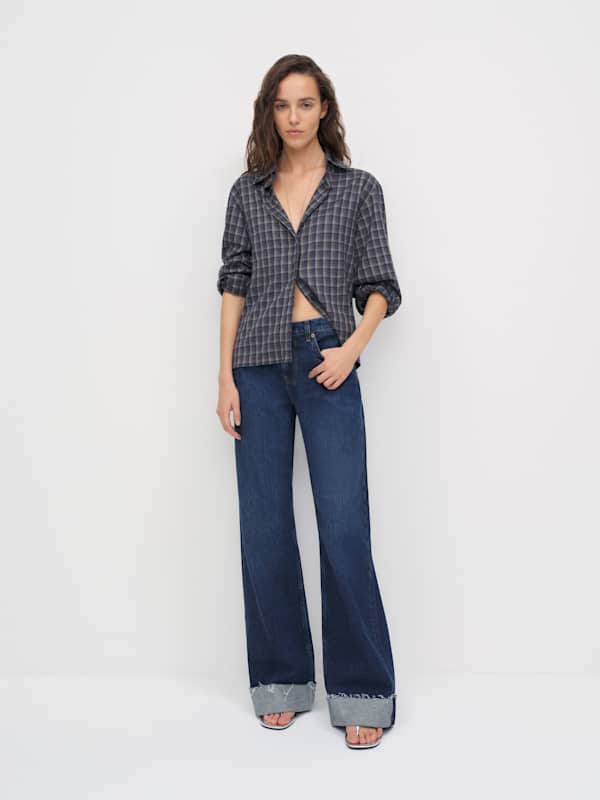 Cary Low Rise Slouchy Wide Leg Jeans - Melville Cuffed
