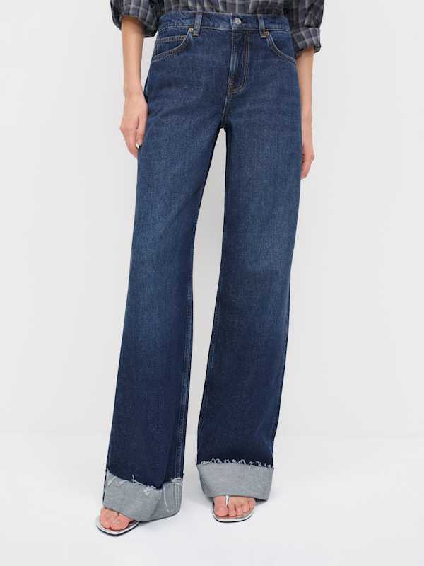 Cary Low Rise Slouchy Wide Leg Jeans - Melville Cuffed