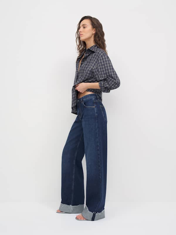 Cary Low Rise Slouchy Wide Leg Jeans - Melville Cuffed