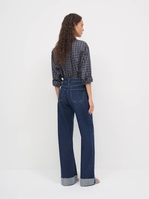 Cary Low Rise Slouchy Wide Leg Jeans - Melville Cuffed
