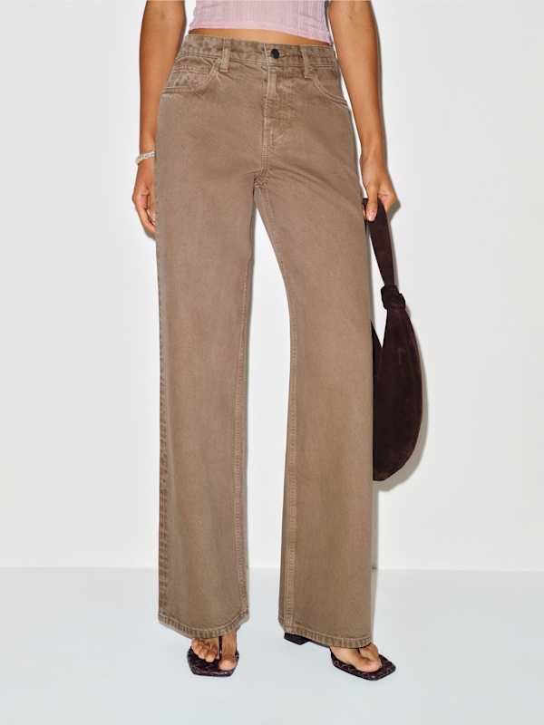 Cary Low Rise Slouchy Wide Leg Jeans - Morel