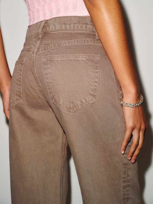 Cary Low Rise Slouchy Wide Leg Jeans - Morel