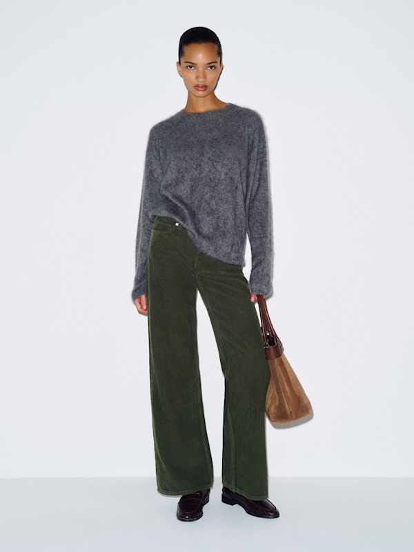 Cary Low Rise Slouchy Wide Leg Jeans - Mosswood Corduroy