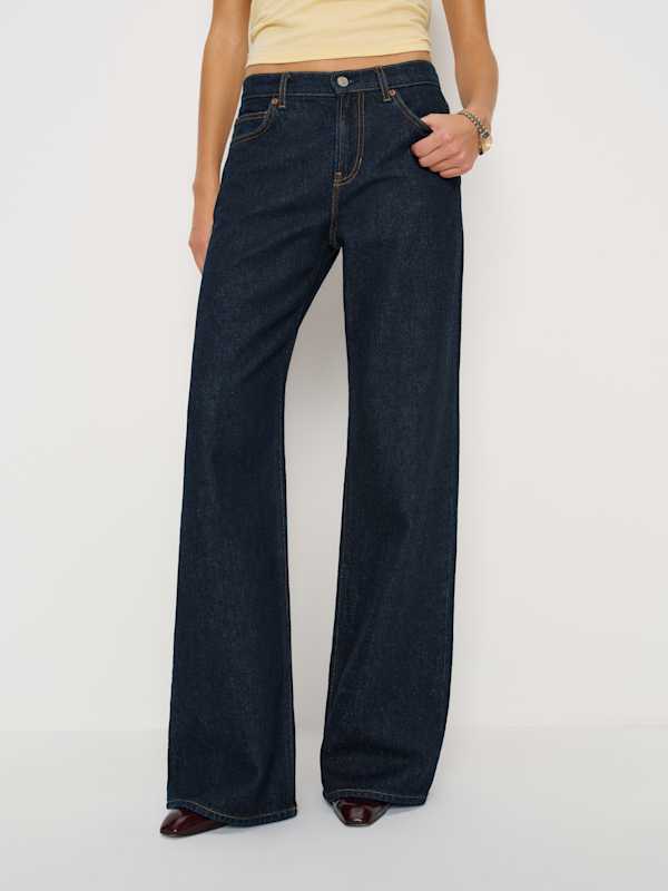 Cary Low Rise Slouchy Wide Leg Jeans - Ondine