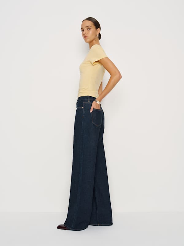 Cary Low Rise Slouchy Wide Leg Jeans - Ondine