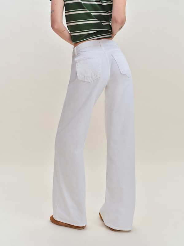 Cary Low Rise Slouchy Wide Leg Jeans - Optic White
