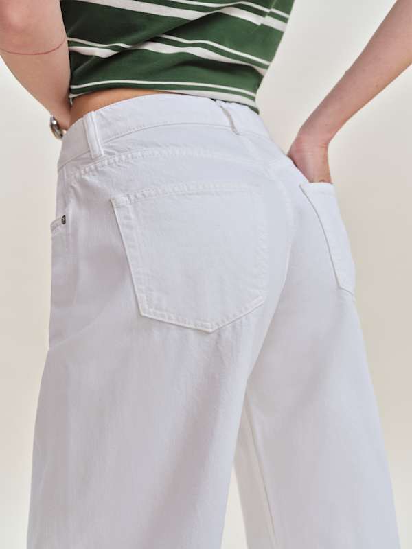 Cary Low Rise Slouchy Wide Leg Jeans - Optic White