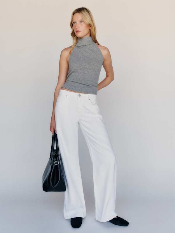 Cary Low Rise Slouchy Wide Leg Jeans - Optic White