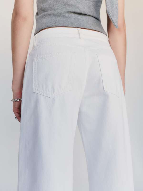 Cary Low Rise Slouchy Wide Leg Jeans - Optic White