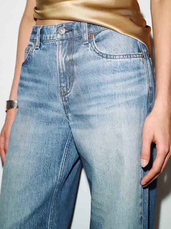 Cary Low Rise Slouchy Wide Leg Jeans - Reef