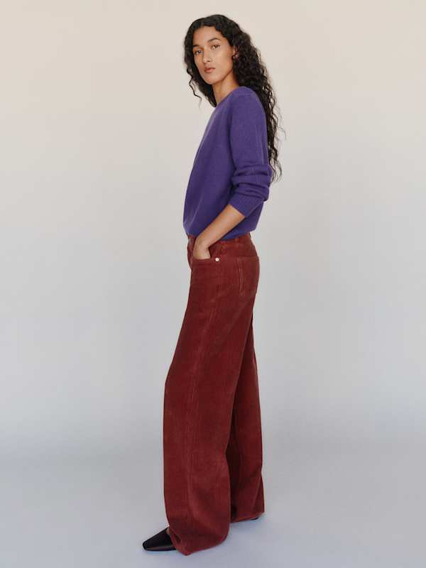 Cary Low Rise Slouchy Wide Leg Jeans - Reserve Corduroy