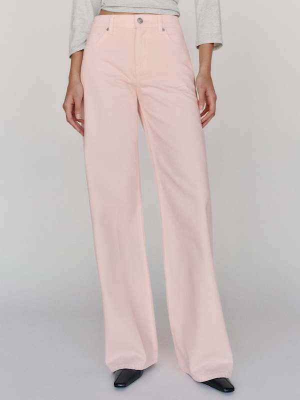 Cary Low Rise Slouchy Wide Leg Jeans - Roseate