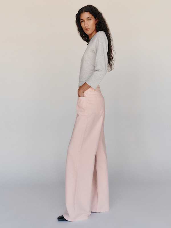 Cary Low Rise Slouchy Wide Leg Jeans - Roseate