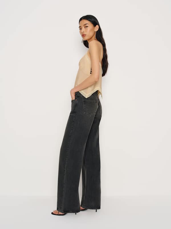 Cary Low Rise Slouchy Wide Leg Jeans - Summit