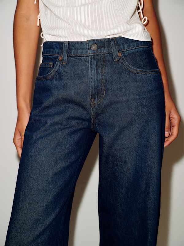 Cary Low Rise Slouchy Wide Leg Jeans - Titan