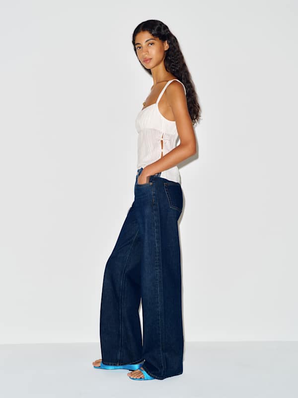 Cary Low Rise Slouchy Wide Leg Jeans - Titan