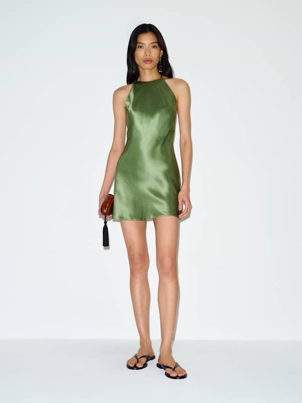 Jennis Silk Dress - Jade Green