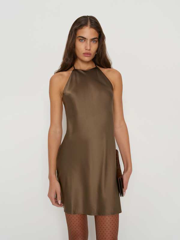 Jennis Silk Dress - Morel