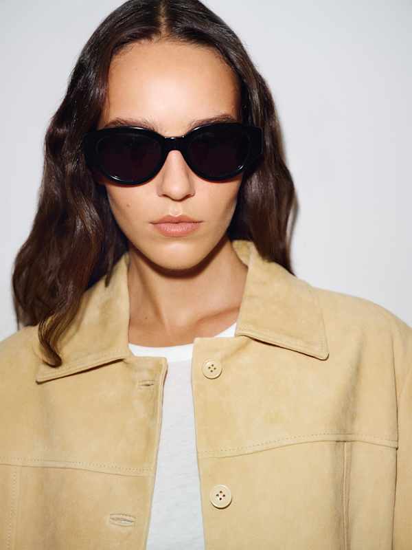 Veda Lincoln Suede Shirt Jacket - Light Khaki Suede