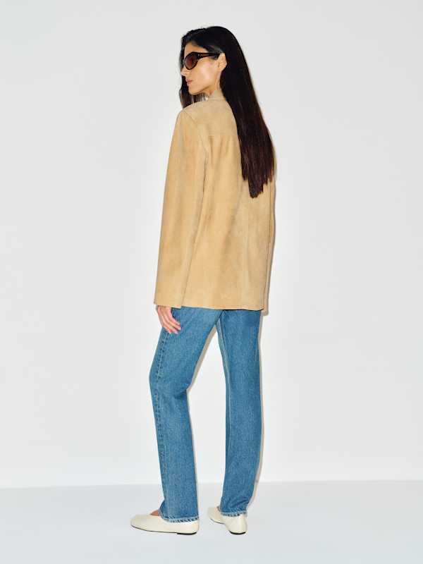 Veda Lincoln Suede Shirt Jacket - Light Khaki Suede