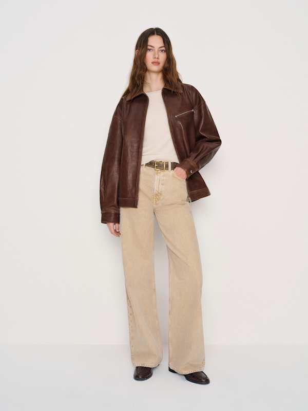 Veda Marco Leather Oversized Bomber - Lennox