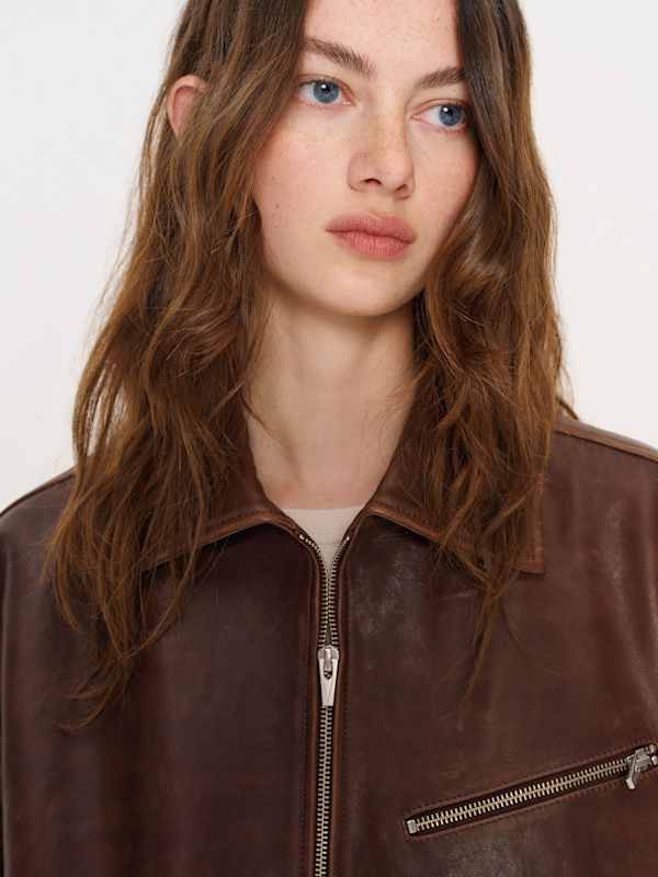 Veda Marco Leather Oversized Bomber - Lennox
