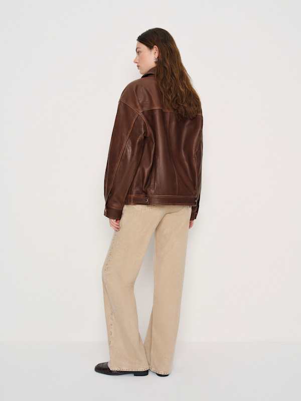 Veda Marco Leather Oversized Bomber - Lennox
