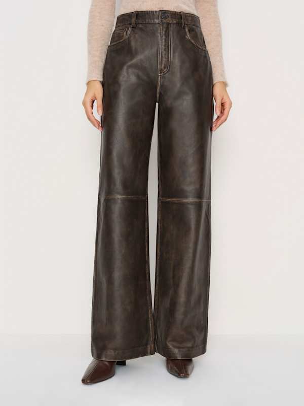 Veda Kennedy Wide Leg Leather Pant - Pit Stop