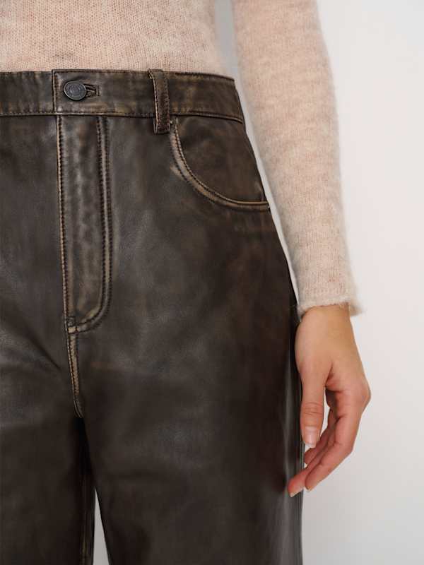 Veda Kennedy Wide Leg Leather Pant - Pit Stop