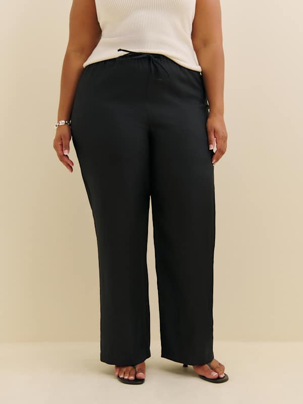 Olina Linen Pant Es - Black