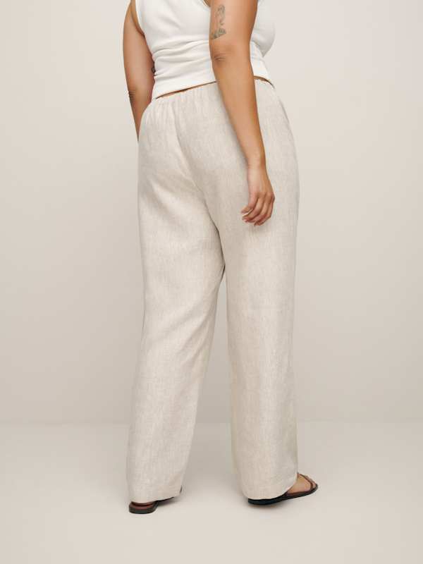 Olina Linen Pant Es - Oatmeal