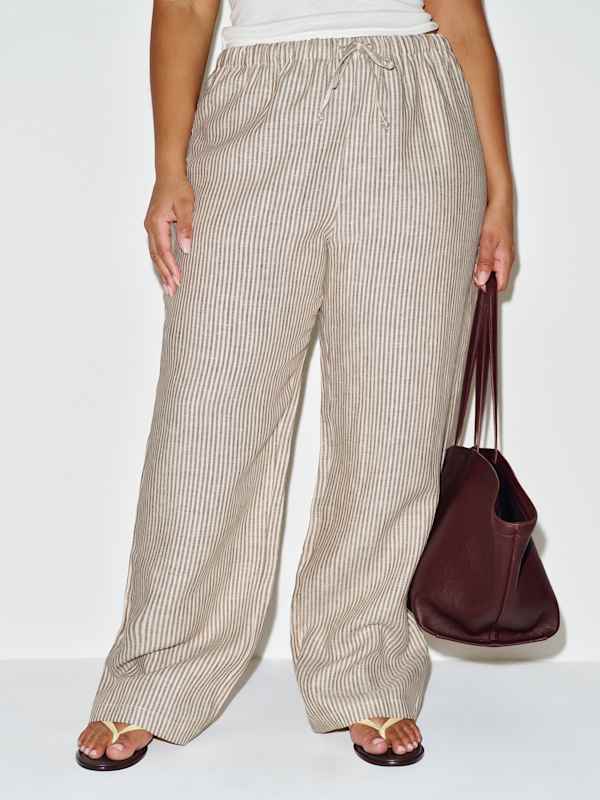 Olina Linen Pant Es - Vivienne Stripe