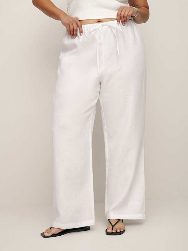 Olina Linen Pant Es - White