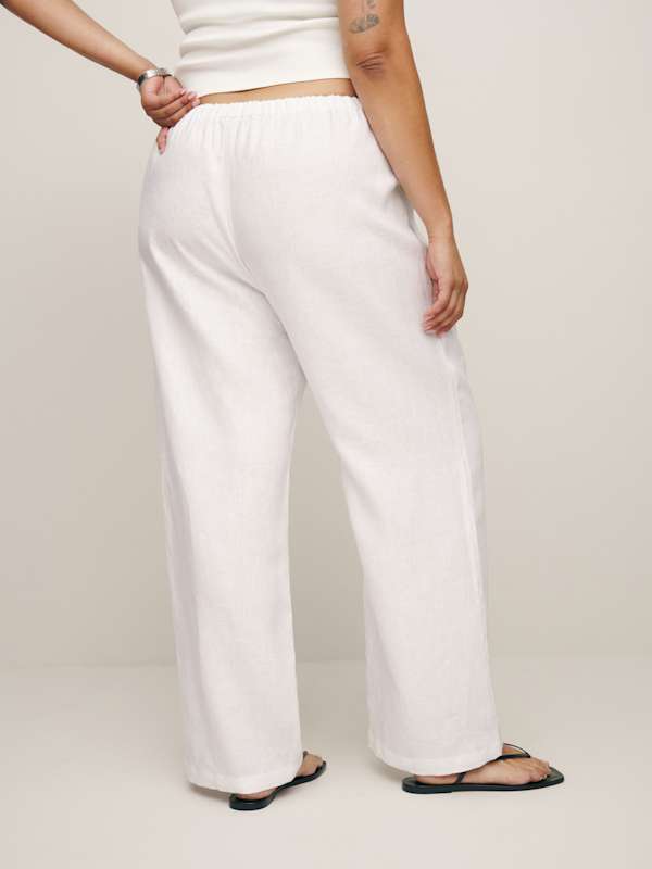 Olina Linen Pant Es - White