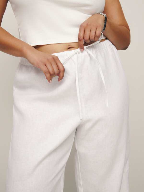 Olina Linen Pant Es - White