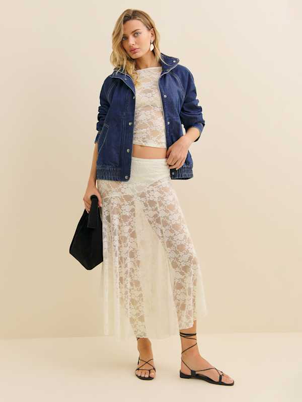 Adriano Lace Knit Top - Ivory Lace