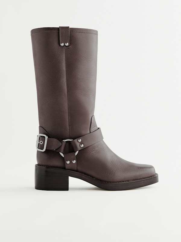 Francesca Moto Boot - Distressed Brown
