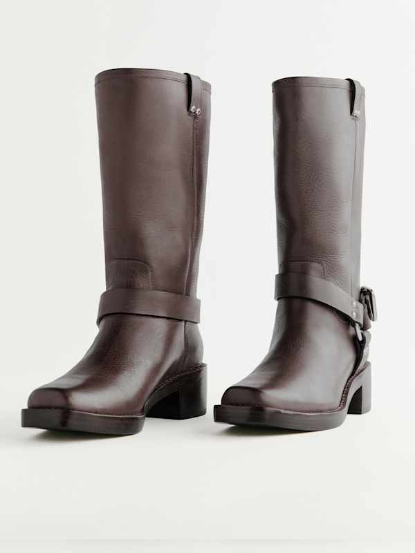 Francesca Moto Boot - Distressed Brown
