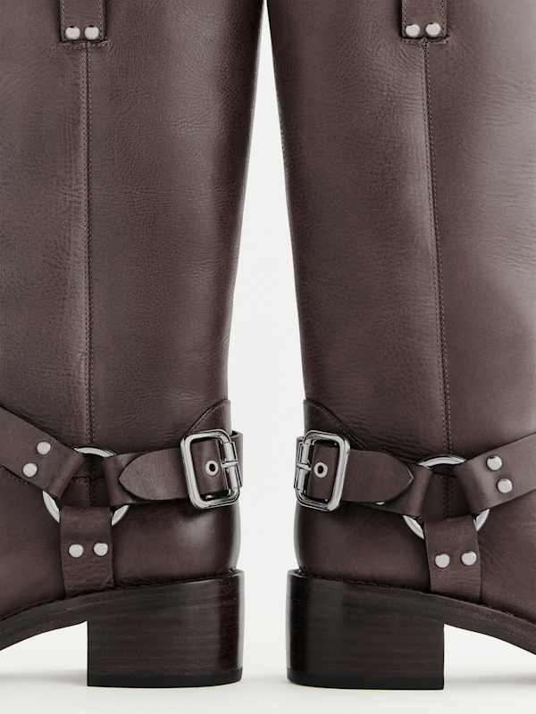 Francesca Moto Boot - Distressed Brown