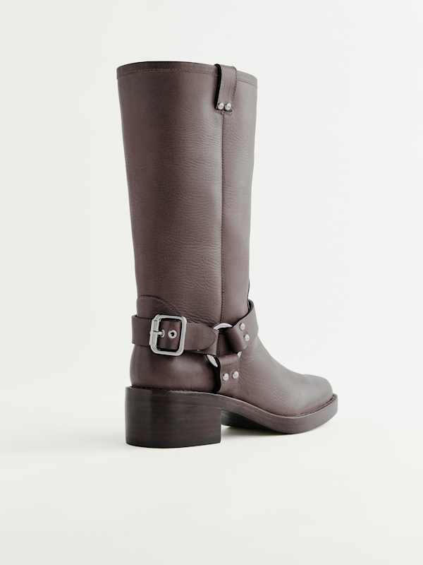Francesca Moto Boot - Distressed Brown