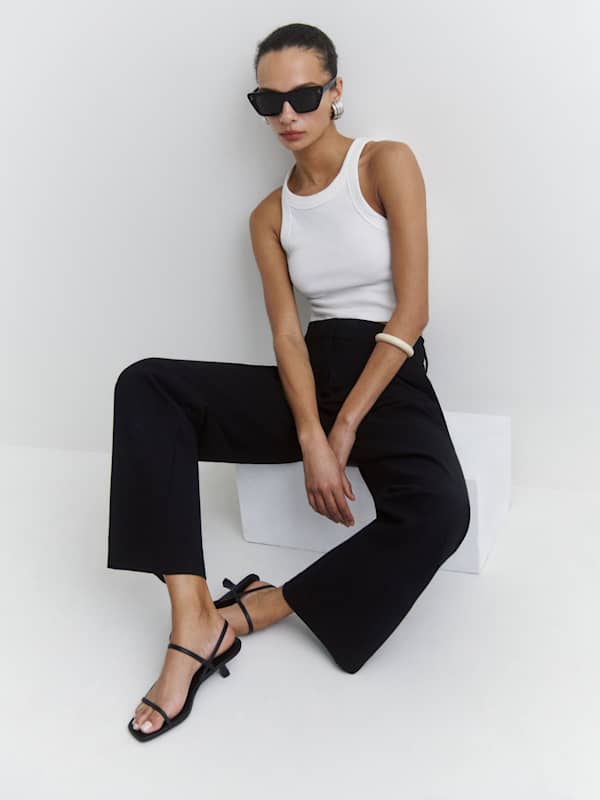 Serenity Bare Sandal - Black Leather