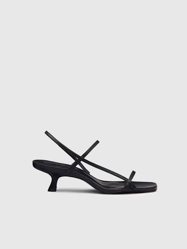 Serenity Bare Sandal - Black Leather
