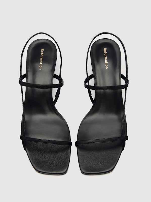 Serenity Bare Sandal - Black Leather