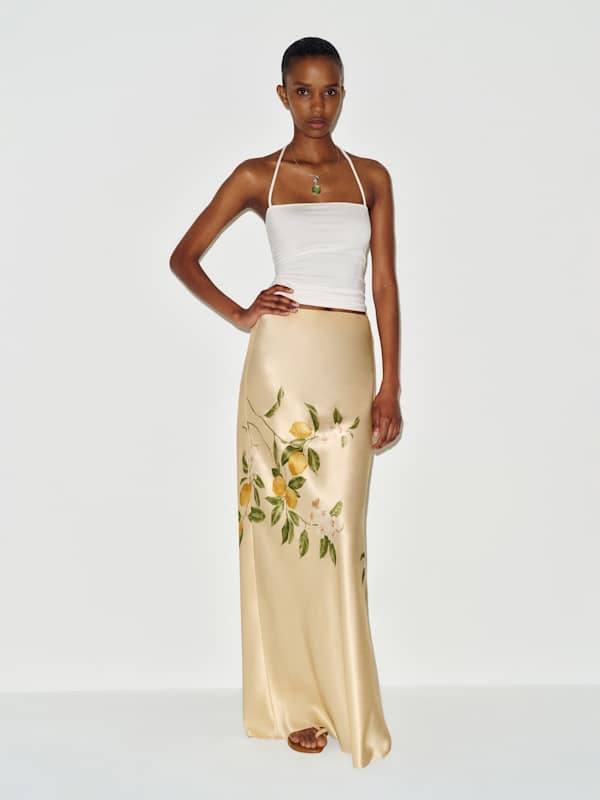 Bella Silk Skirt - Amalfi Placement